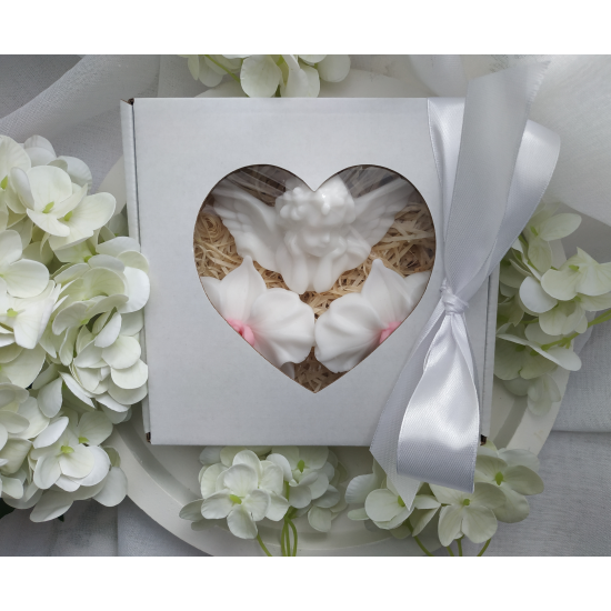 Mydlany flower box z aniołkiem